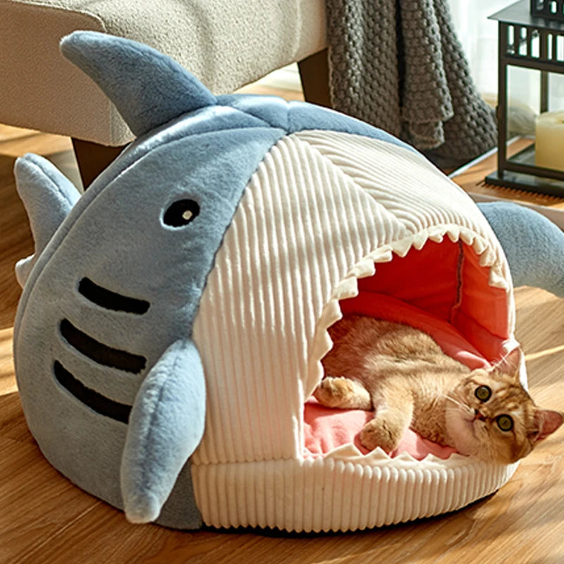 Lit requin douillet pour chat et chaton 🦈🐱